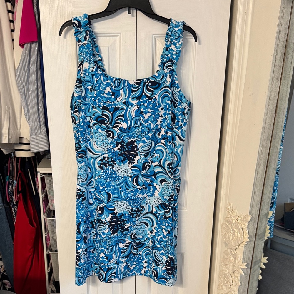 Lilly Pulitzer UPF 50+ Noelani Dress in ‘Resort White Mermazing in size xl